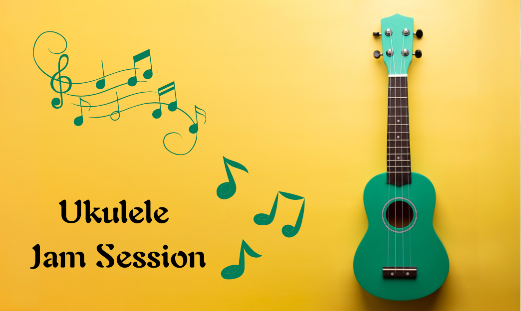 Ukulele and musical notes