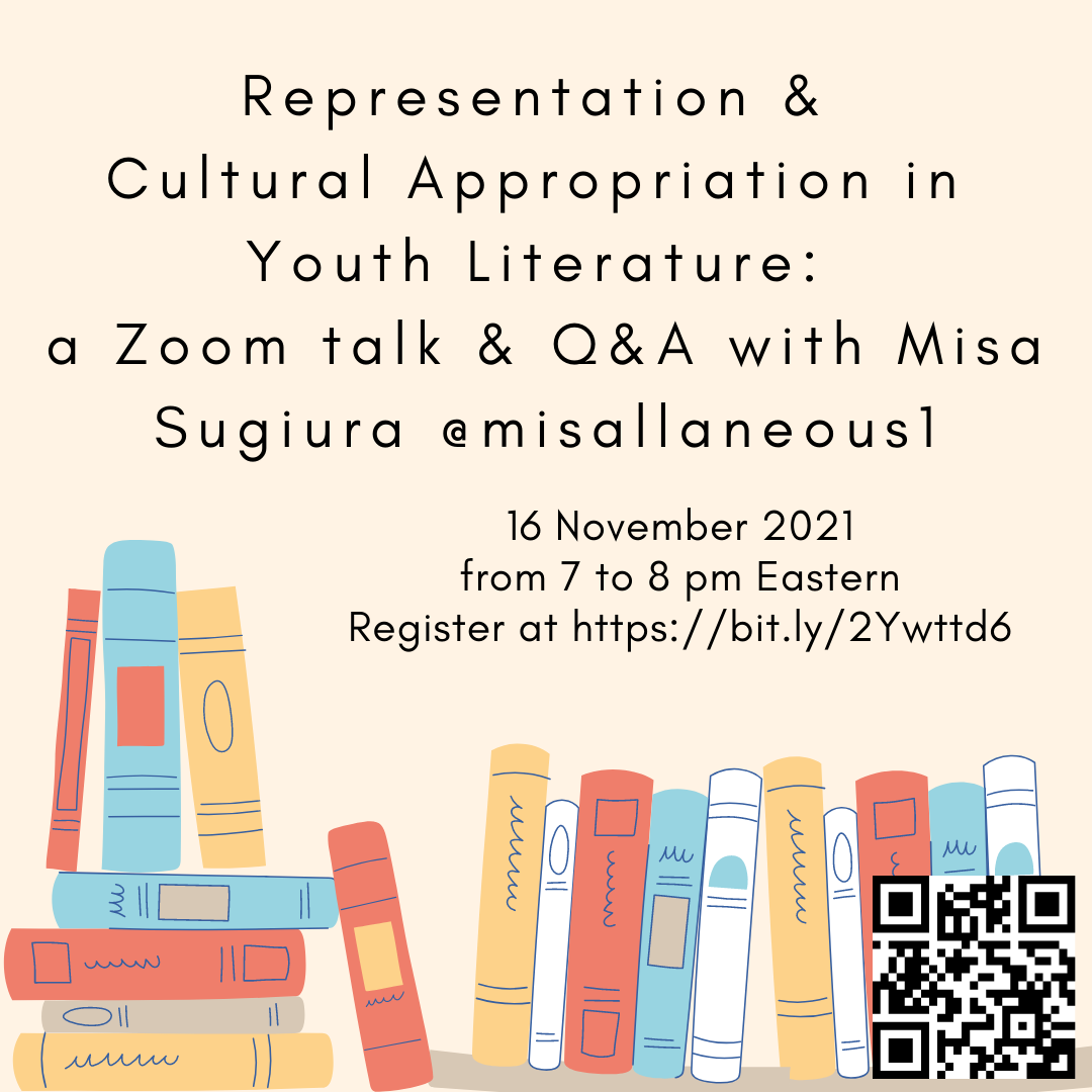 Program flyer for Representation and Cultural Appropriation in Youth Literature