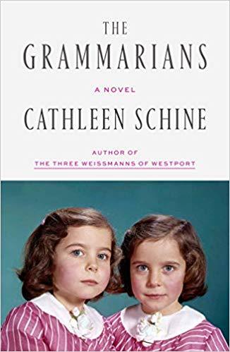 The cover of The Grammarians with twin girls in pink dresses