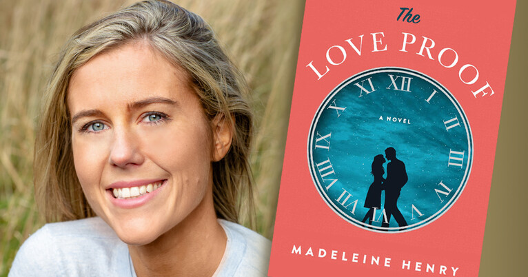 Madeleine Henry with the cover of The Love Proof