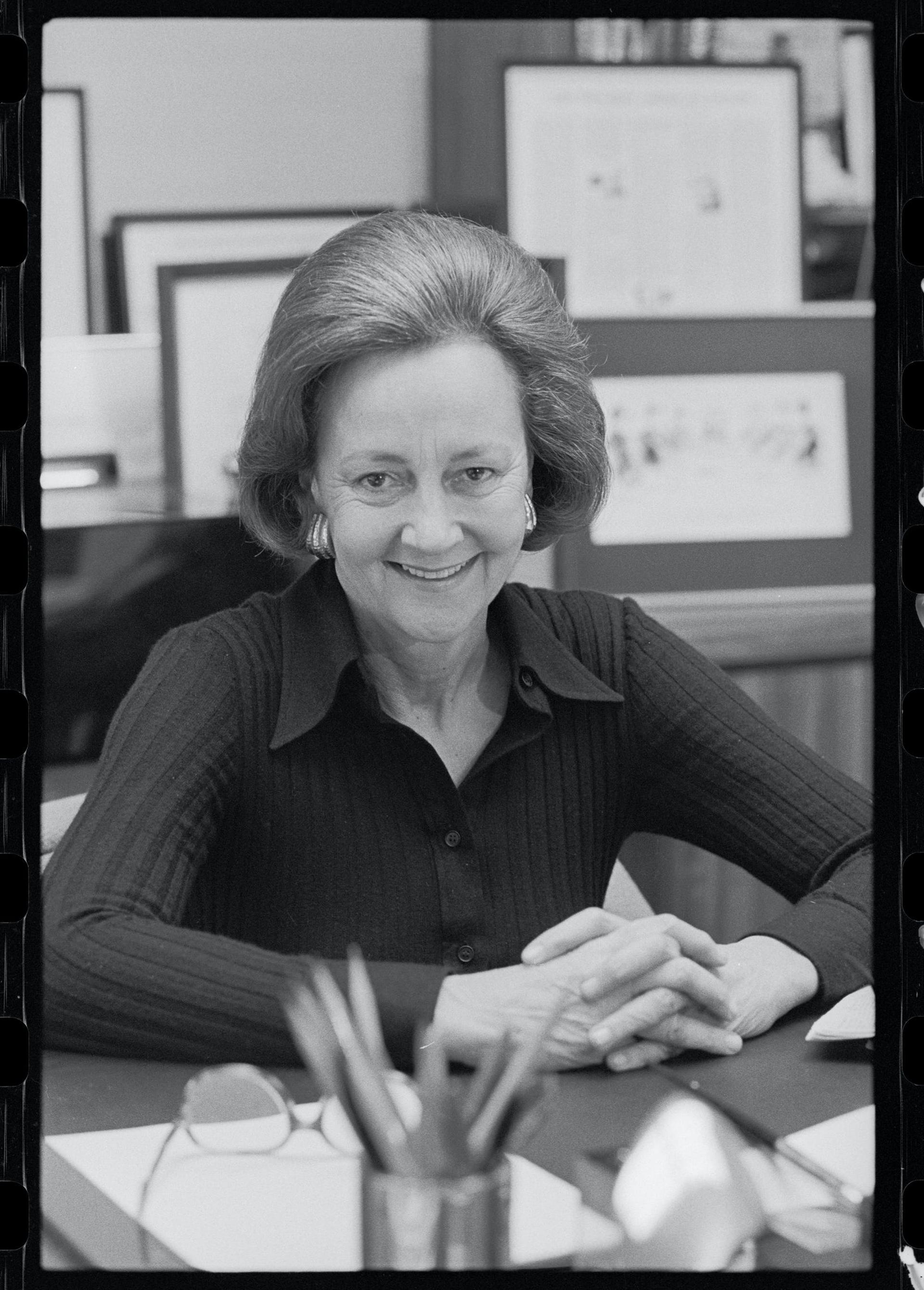 Katherine Graham at her desk