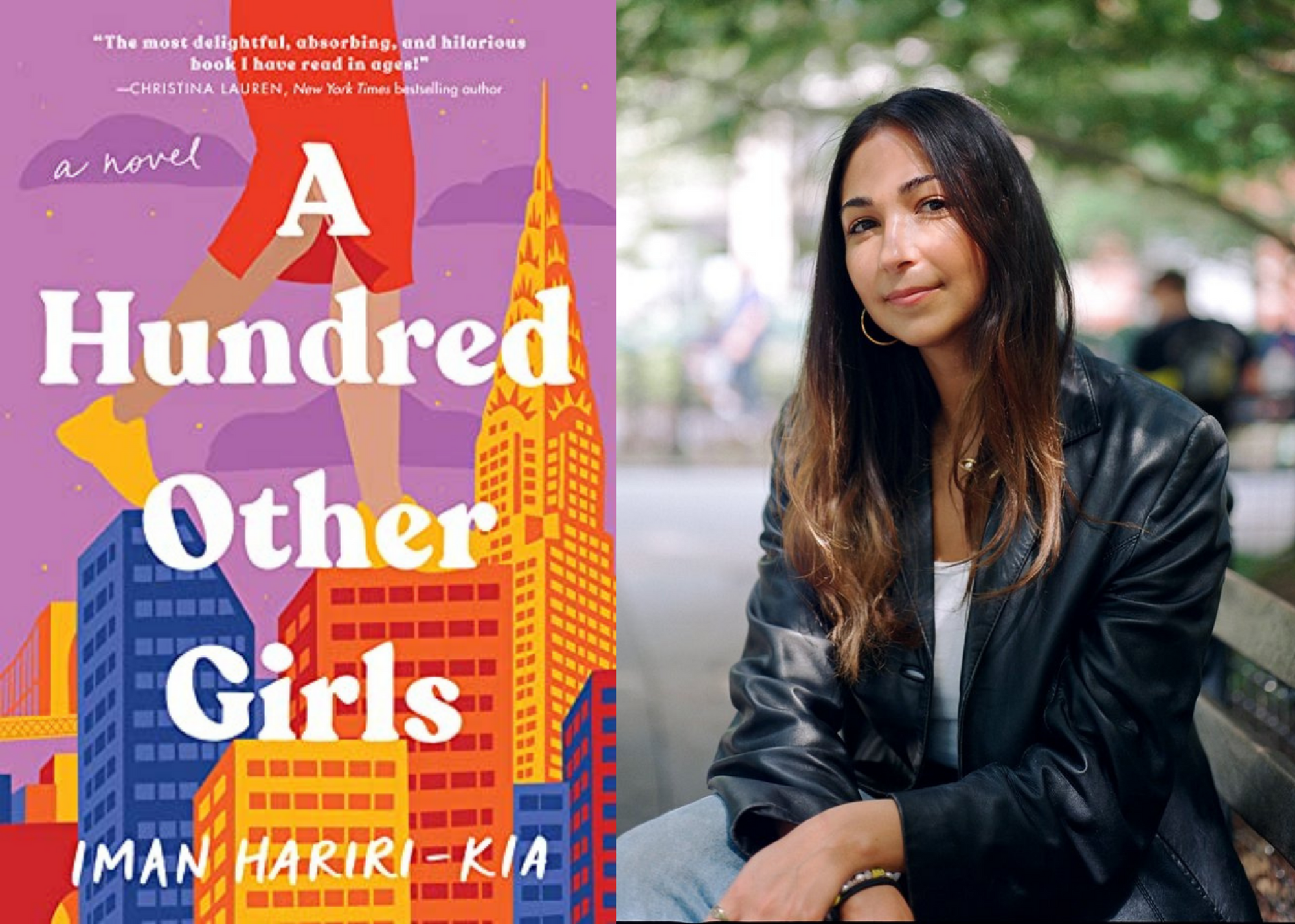 Iman Hariri-Kia with the cover of A Hundred Other Girls