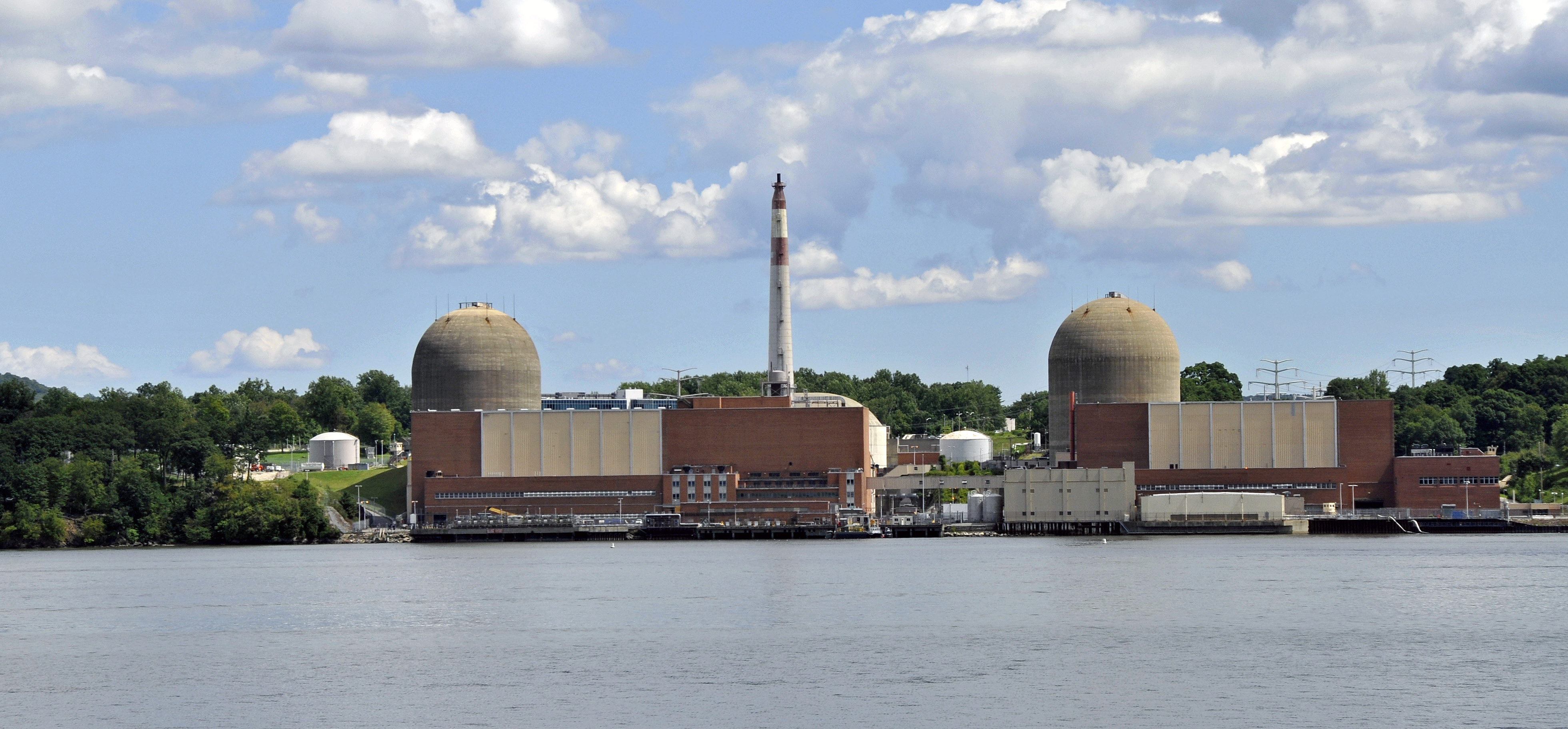 View of Indian Point powerplant from across the Hudson River