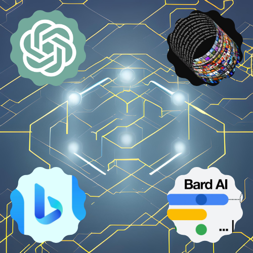 AI logos - ChatGPT, DALL-E, Bing, Bard