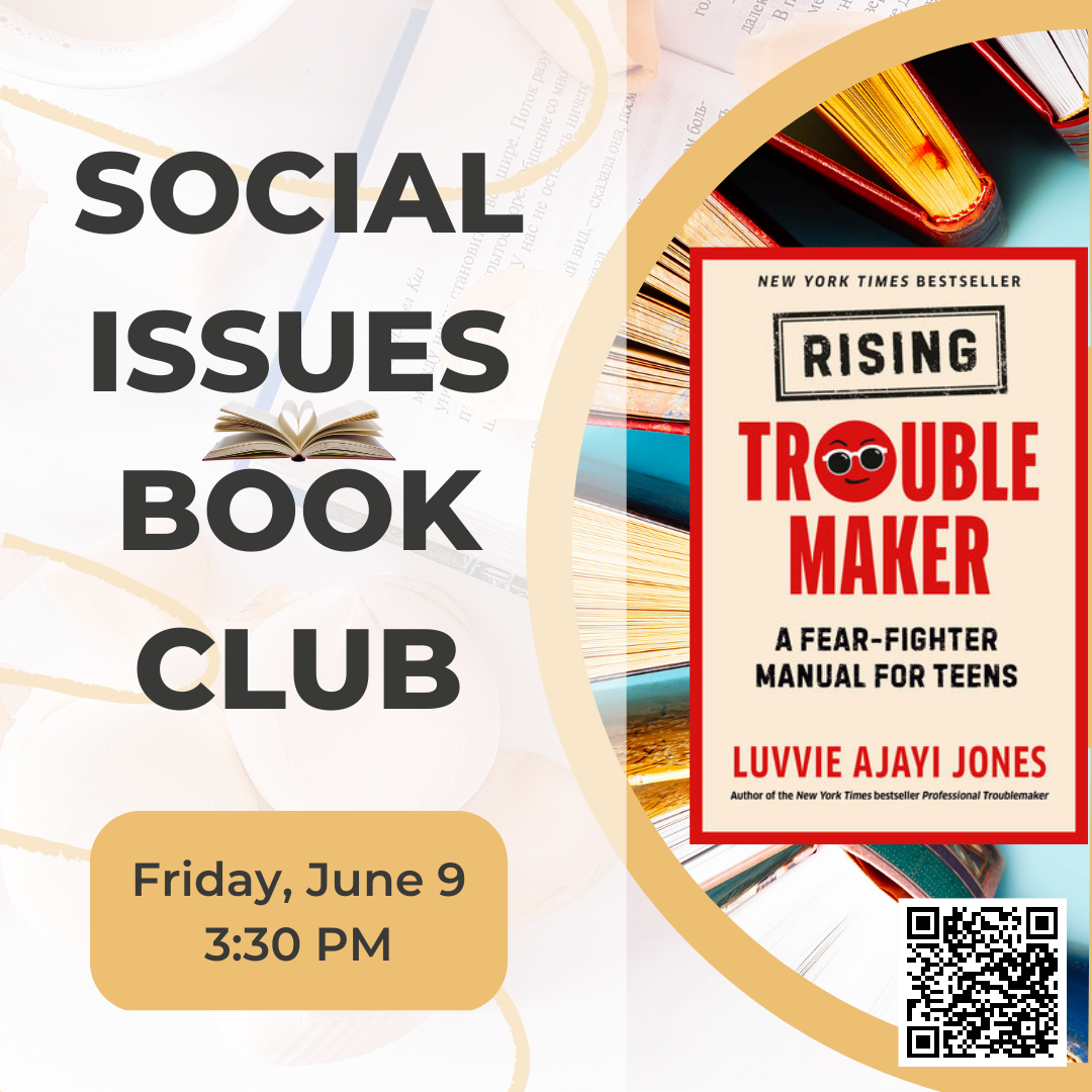 Social Issues Book Club on Friday, June 9 at 3:30 PM