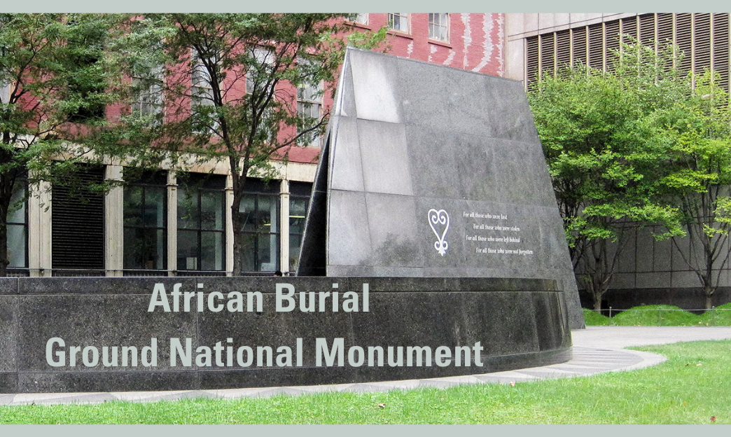 Entrance to the African Burial Ground National Monument in New York