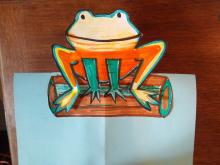Completed jumping frog craft