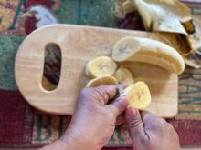 Chopping banana
