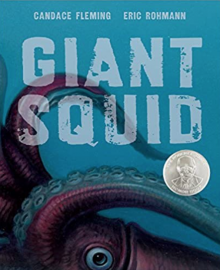 Book cover for "Giant Squid" by Candace Flemming, illustrated by Eric Rohmann