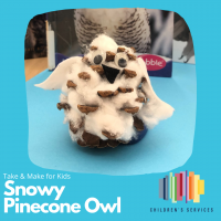 snowy owl made from a pinecone