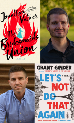 Jonathan Vatner and Grant Ginder with book covers
