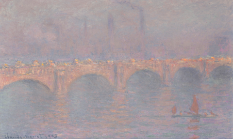 Monet watercolor of Waterloo Bridge