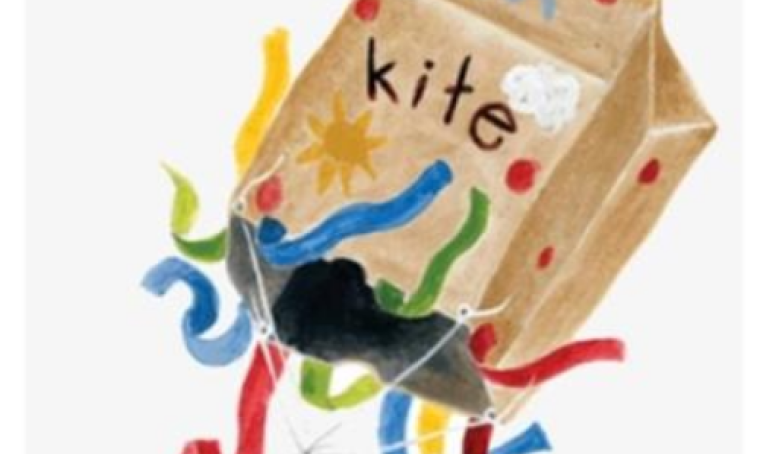 Paper bag kitewith ribbons