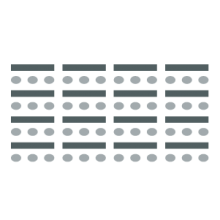 Room setup icon showing 4 columns of tables with seating at each table